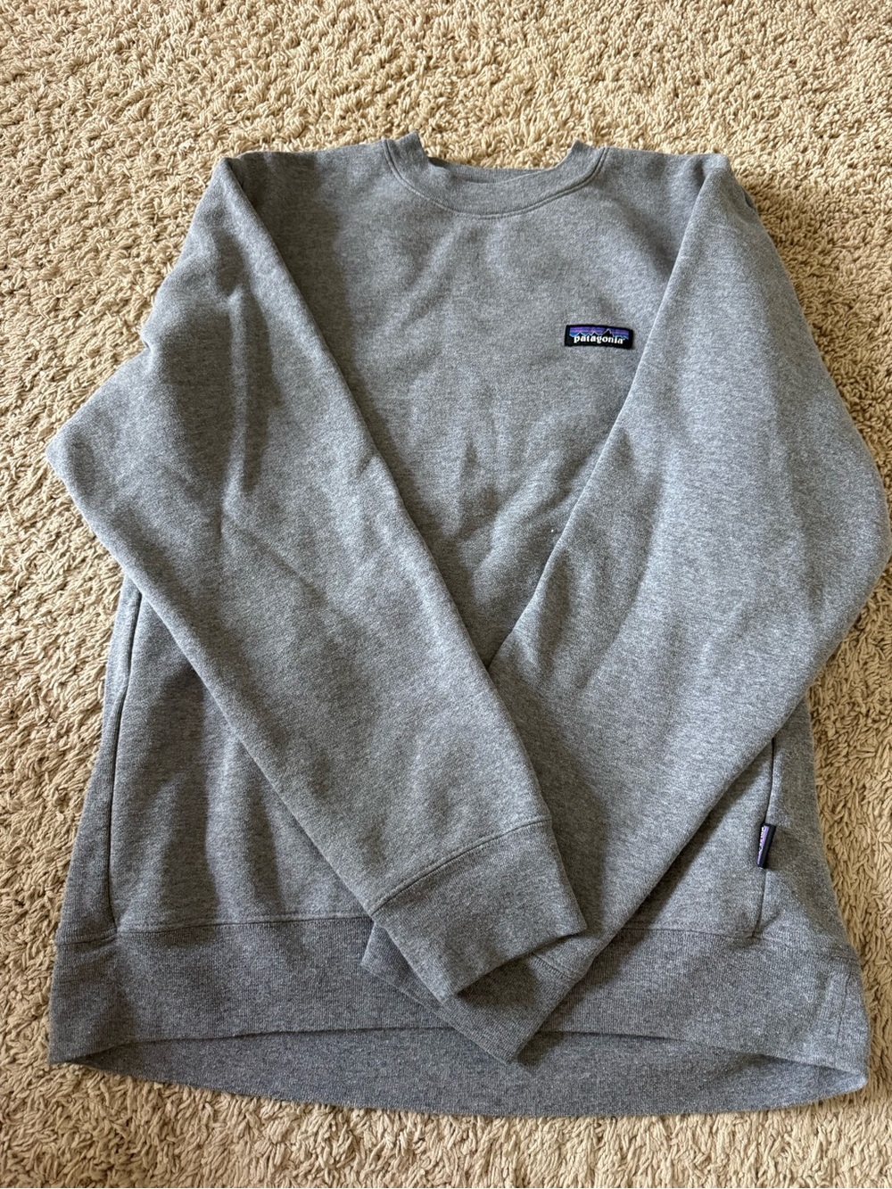 Patagonia Gray Crewneck Sweatshirt with Logo Patch - Picture 2 of 3